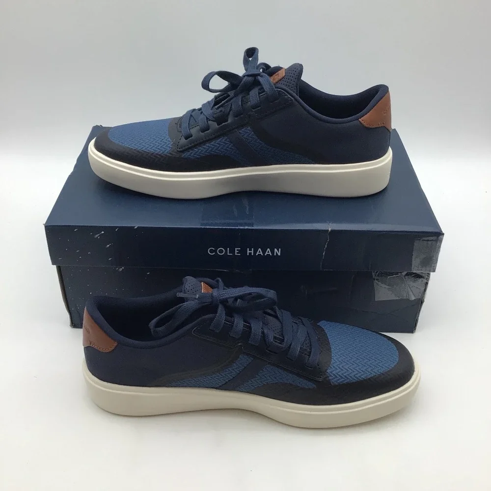 Cole Haan Grand CC Winner Mens‎ Size 9 Blue Ivory Low Top Sneakers C38800 NEW